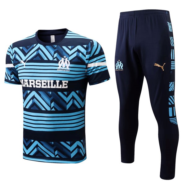 Trikot Marseille Komplett-Set 2022-2023 Blau